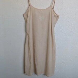 ✨ Christine Albers Vintage-Inspired Sheer Mini Slip - Nude/Small